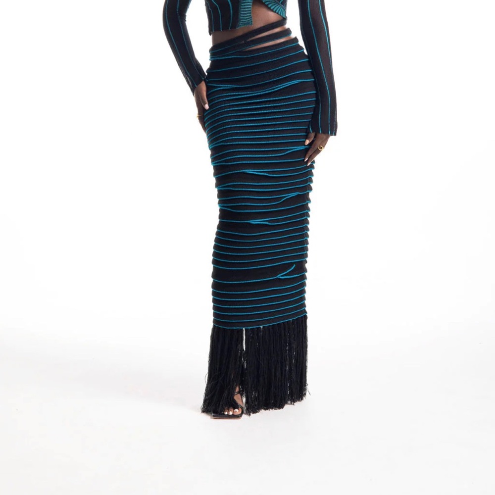 Hanifa Amelia Layered Tassel skirt